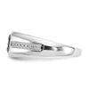 14k White Gold White and Black Diamond Square Mens Ring