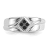 14k White Gold Black Diamond Mens Ring