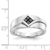 14k White Gold Black Diamond Mens Ring