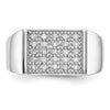 14k White Gold 1/4 carat Diamond Square Cluster Mens Ring