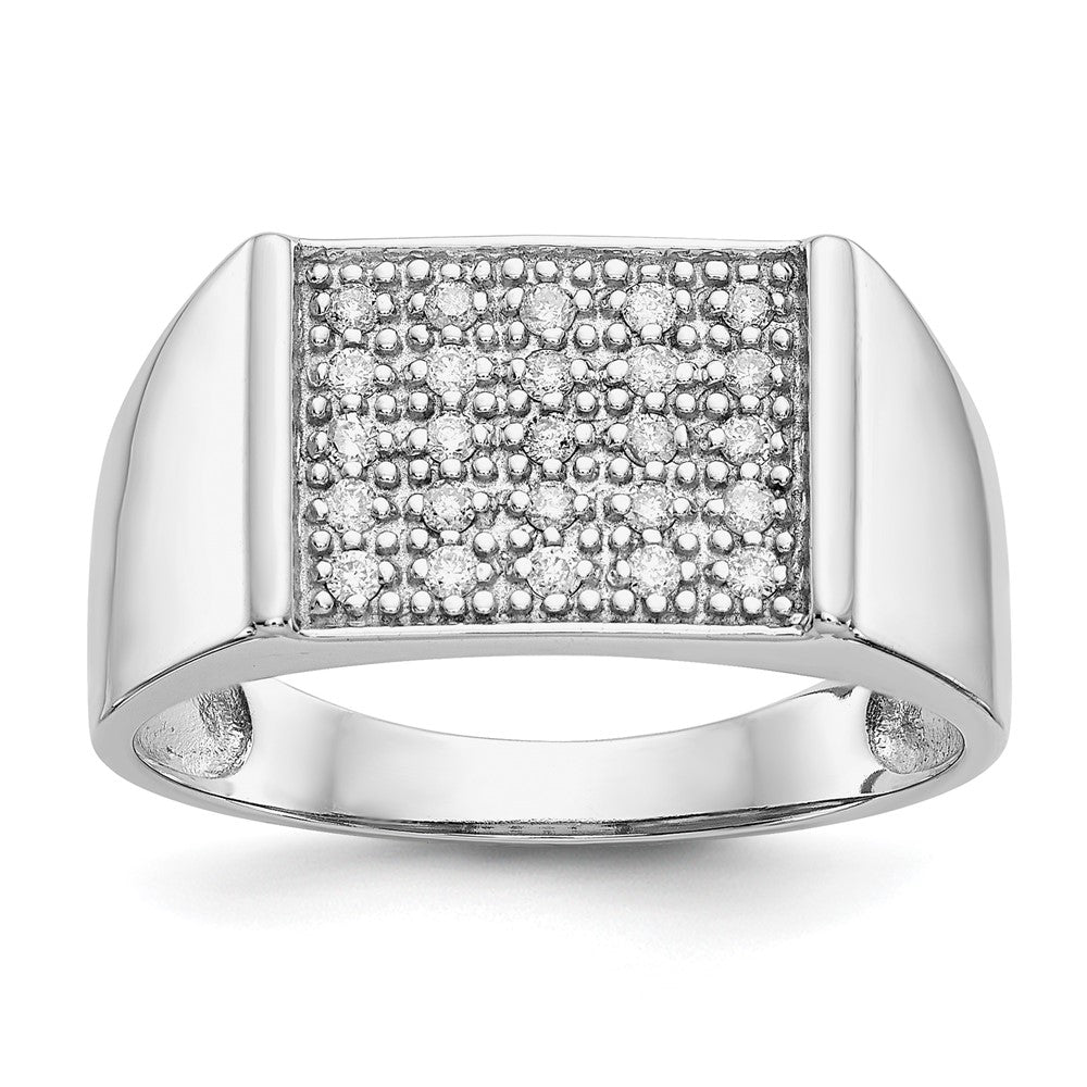 14k White Gold 1/4 carat Lab Grown Diamond VS/SI+ G+ Cluster Men's Ring