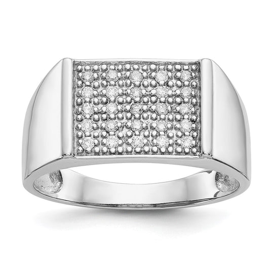 14k White Gold 1/4 carat Lab Grown Diamond VS/SI+ G+ Cluster Men's Ring
