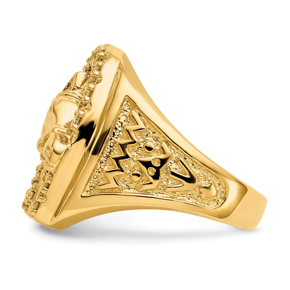 14k Mens 1/2 carat Diamond Horseshoe with Horse in Center Mens Ring