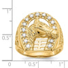 14k Mens 1/2 carat Diamond Horseshoe with Horse in Center Mens Ring