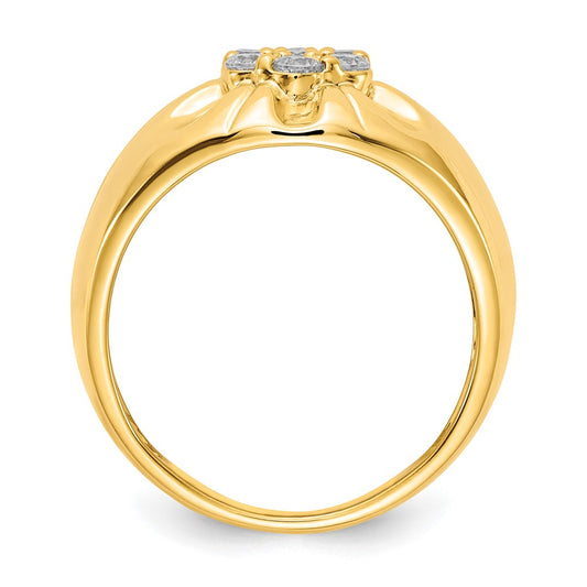 14k 3/4 carat Diamond Mens Cluster Ring