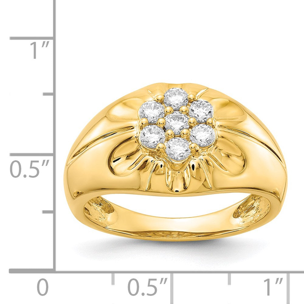 14k 3/4 carat Diamond Mens Cluster Ring