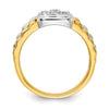 14k Two-Tone 3/8 carat Lab Grown Diamond VS/SI+ G+ Complete Cluster Men's Ring