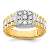 14k Two-Tone 3/8 carat Lab Grown Diamond VS/SI+ G+ Complete Cluster Men's Ring