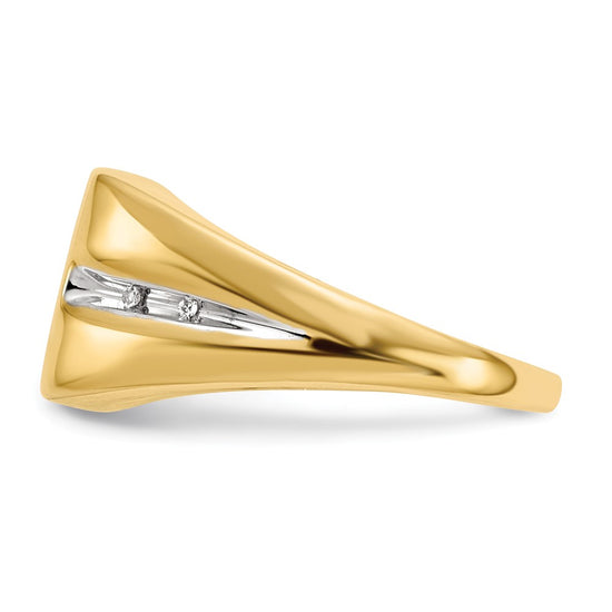 14k .02 carat Lab Grown Diamond VS/SI+ G+ and Onyx Cross Men's Ring