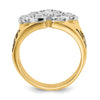 14k Two-Tone 3/8 carat Lab Grown Diamond VS/SI+ G+ Complete Men's Shriner's Ring