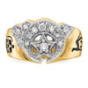 14k Two-Tone 3/8 carat Lab Grown Diamond VS/SI+ G+ Complete Men's Shriner's Ring