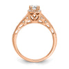 14k Rose Gold 7/8 carat Lab Grown Diamond VS/SI+ G+ Complete Petite Halo Engagement Ring