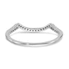 14k White Gold 1/8 carat Diamond Contoured Complete Wedding Band