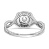 14k White Gold Double Halo (Holds 1/3 carat (4.5mm) Round Center) 3/8 carat Diamond Semi-mount Engagement Ring