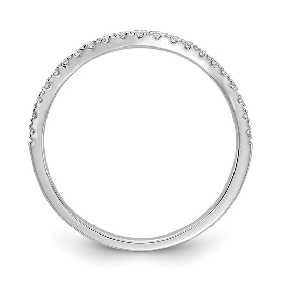 14k White Gold 1/5 carat Diamond Contoured Complete Wedding Band