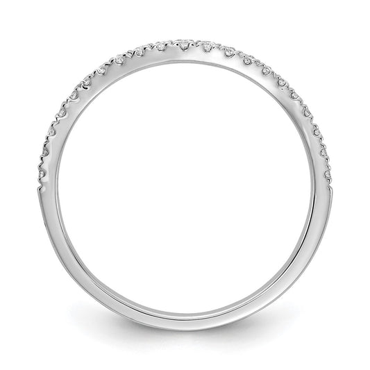 14k White Gold 1/5 carat Diamond Contoured Complete Wedding Band
