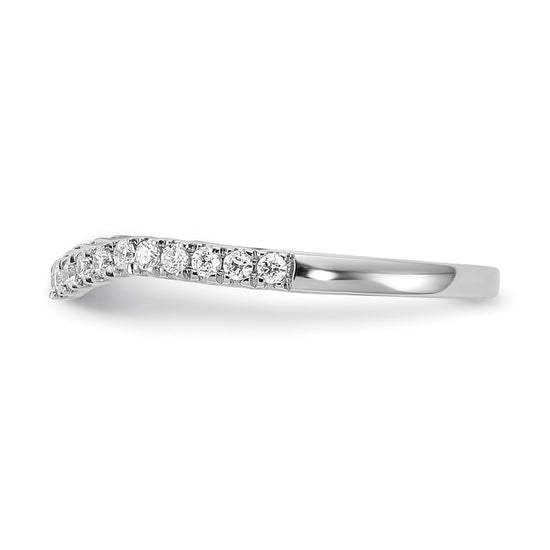 14k White Gold 1/5 carat Diamond Contoured Complete Wedding Band