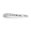 14k White Gold 1/5 carat Diamond Contoured Complete Wedding Band