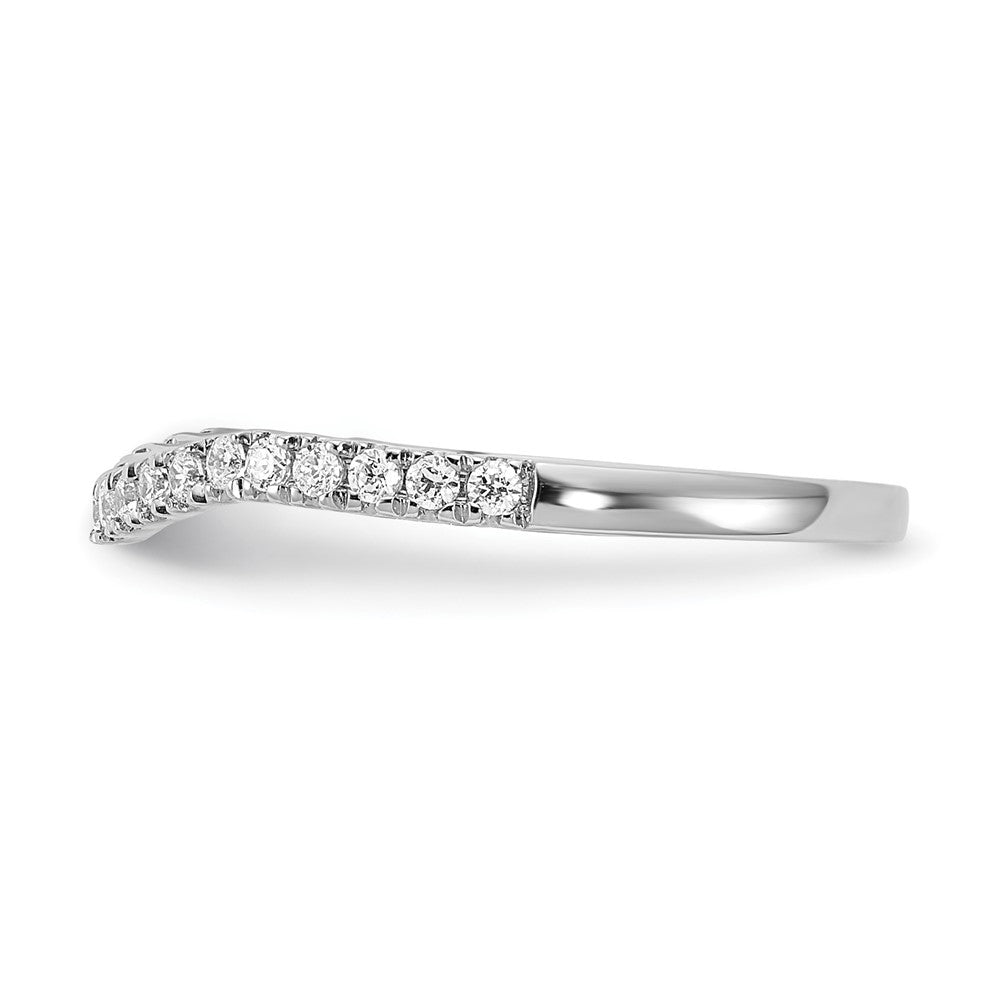14k White Gold 1/5 carat Diamond Contoured Complete Wedding Band