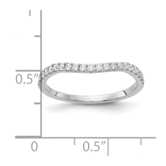 14k White Gold 1/5 carat Diamond Contoured Complete Wedding Band