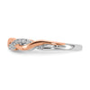 14k White and Rose Gold Criss-Cross 1/8 carat Diamond Complete Wedding Band