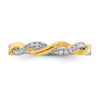 14k Two-tone Diamond Criss-Cross Wedding Band