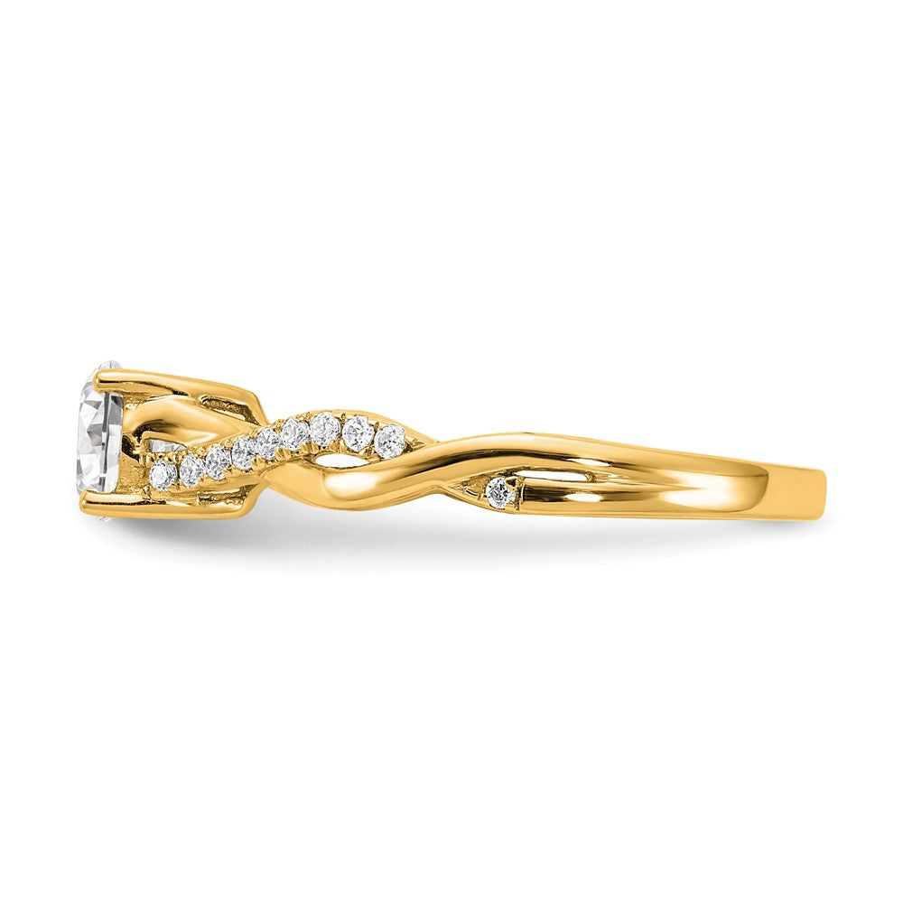 14k Diamond Semi-mount Criss-Cross Engagement Ring