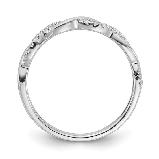 Gold Diamond Round Twisted Wedding Band