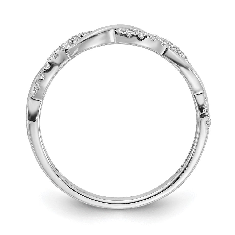 Gold Diamond Round Twisted Wedding Band