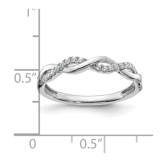 Gold Diamond Round Twisted Wedding Band