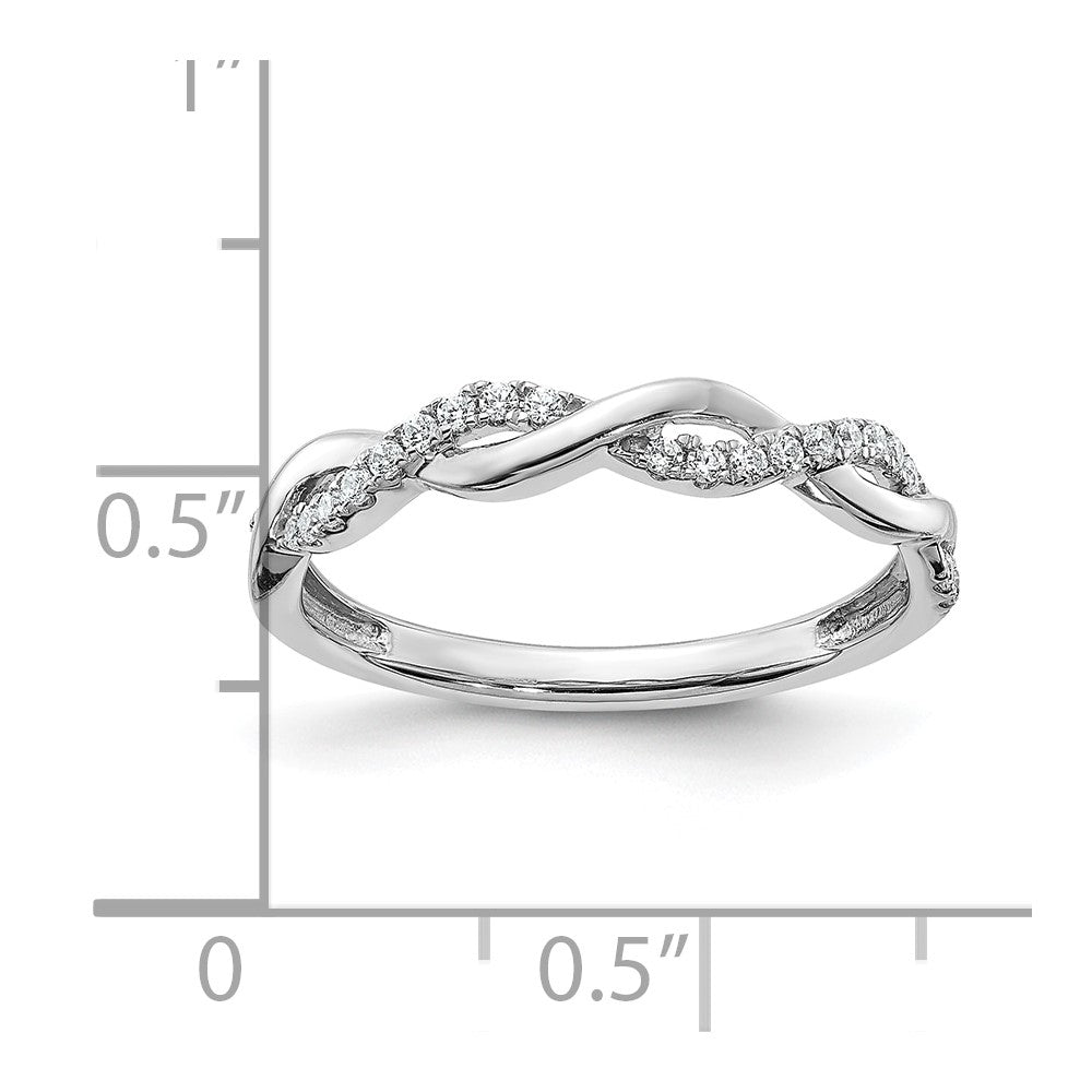 Gold Diamond Round Twisted Wedding Band