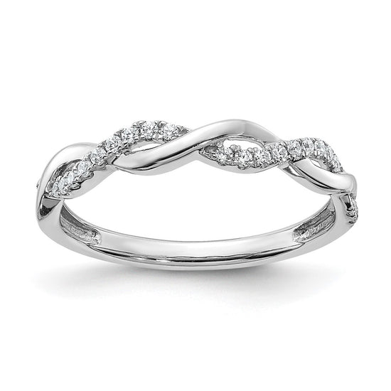 Gold Diamond Round Twisted Wedding Band