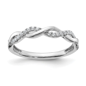 Gold Diamond Round Twisted Wedding Band