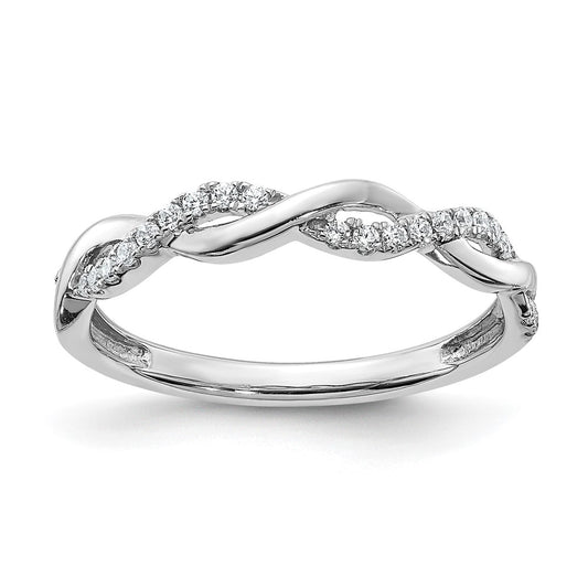 Gold Diamond Round Twisted Wedding Band