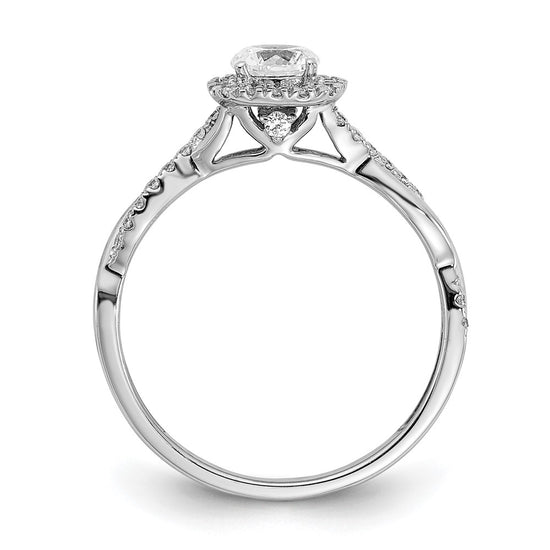 Gold Diamond Round Halo Engagement Rings