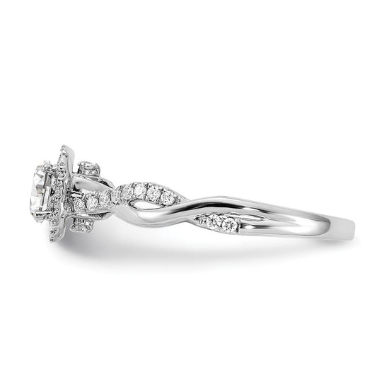 Gold Diamond Round Halo Engagement Rings