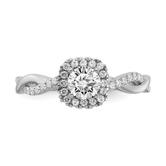 Gold Diamond Round Halo Engagement Rings