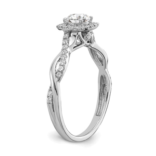 Gold Diamond Round Halo Engagement Rings