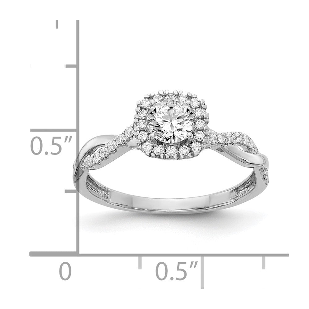 Gold Diamond Round Halo Engagement Rings