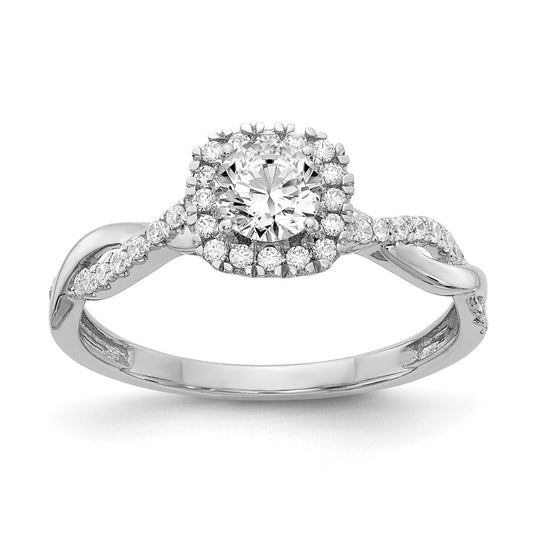 Gold Diamond Round Halo Engagement Rings
