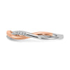 14k White and Rose Gold Criss-Cross 1/10 carat Diamond Complete Wedding Band