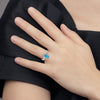 14k White Gold Oval Gemstone and Diamond Bypass Ring