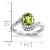 14k White Gold Oval Gemstone and Diamond Bypass Ring