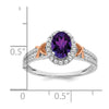 14k White Gold w/RG Accent Gemstone and Diamond Halo Ring
