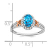 14k White Gold w/RG Accent Gemstone and Diamond Halo Ring