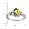 14k White Gold w/RG Accent Gemstone and Diamond Halo Ring