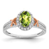 14k White Gold w/RG Accent Gemstone and Diamond Halo Ring