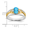 14k Two-tone Gemstone and Diamond Ring