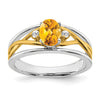 14k Two-tone Gemstone and Diamond Ring
