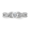 10k White Gold 3/4 carat Lab Grown Diamond VS/SI+ G+ Round Complete Twist Bypass Engagment Ring